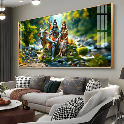 Lord Shiva and Shakti Premium Acrylic Horizontal Wall Art