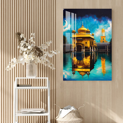 Mesmerizing Golden Temple Acrylic Wall Art