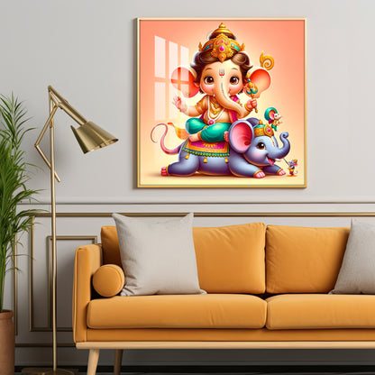 Shree Lambodar Premium Acrylic Square Wall Art