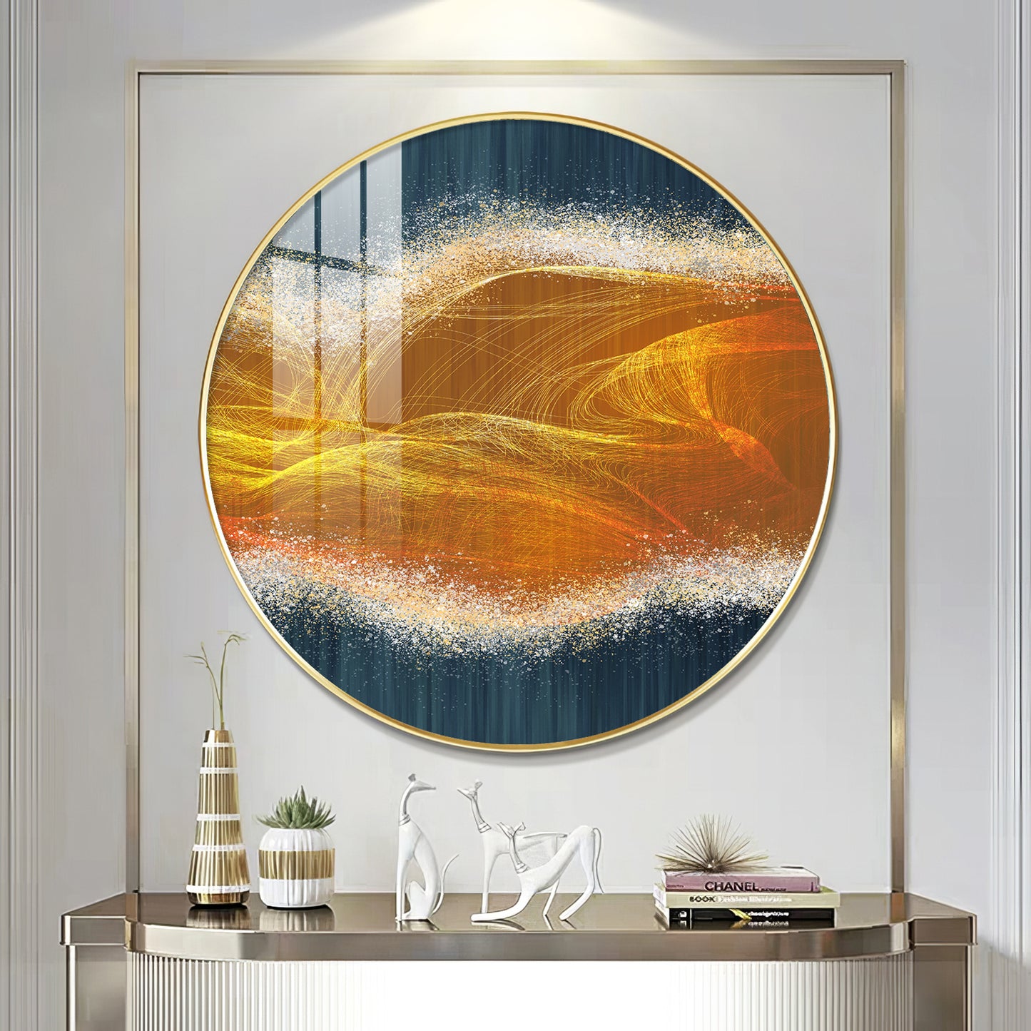 Waveform Whirl Premium Acrylic Round Wall Art