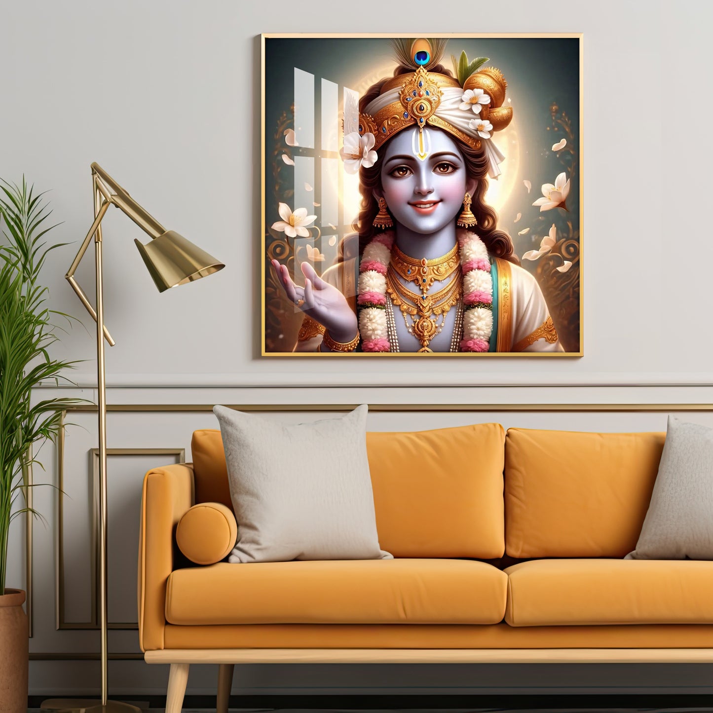 Hare Krishna Premium Acrylic Square Wall Art