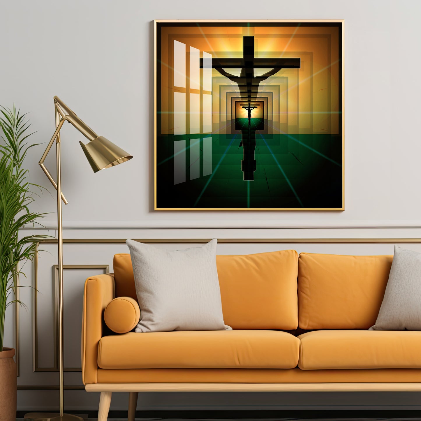 The Jesus Cross Premium Acrylic Square Wall Art