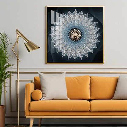 Flower Mandala Luxury Crystal Square Wall Art