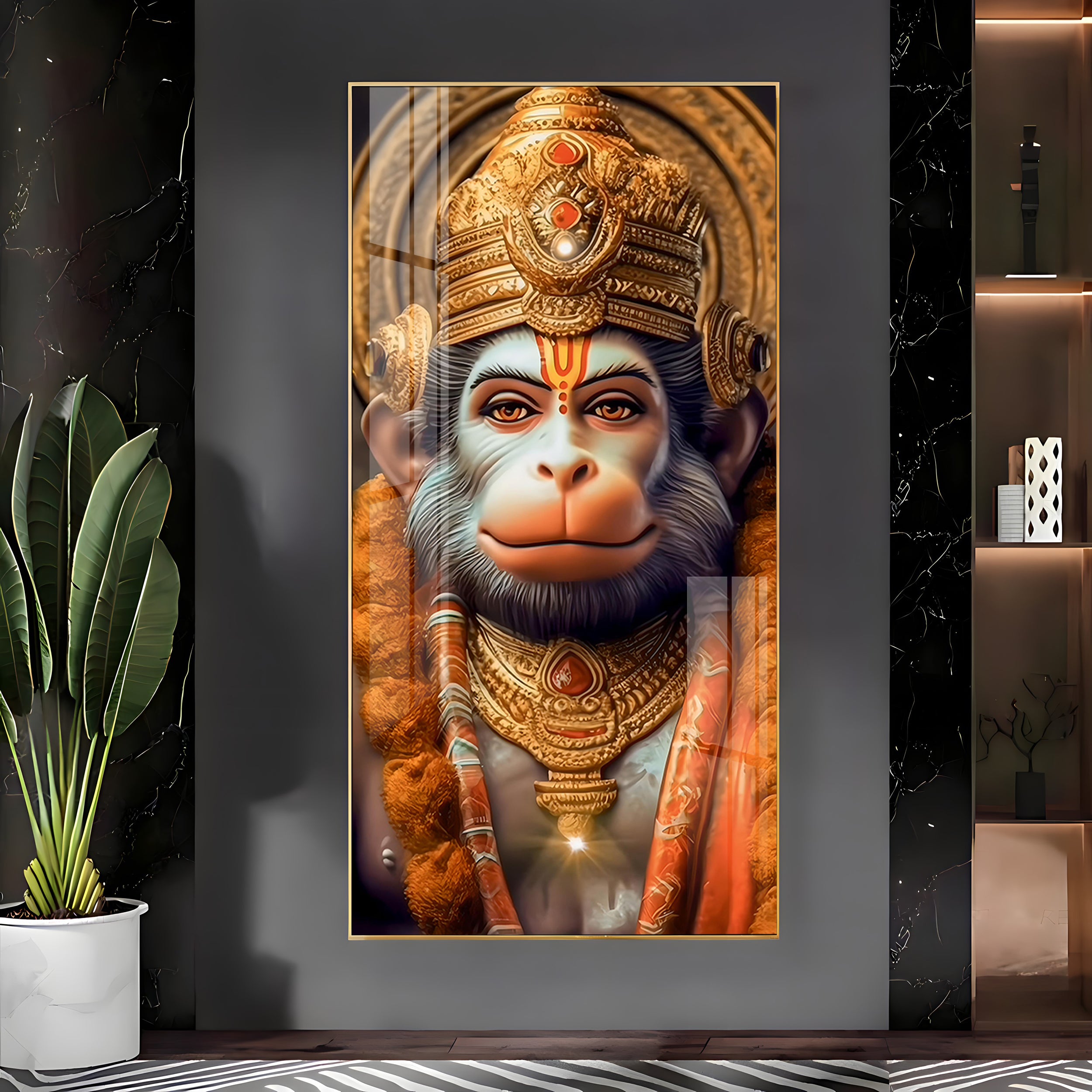 Maruti Nandan Premium Acrylic Vertical Wall Art