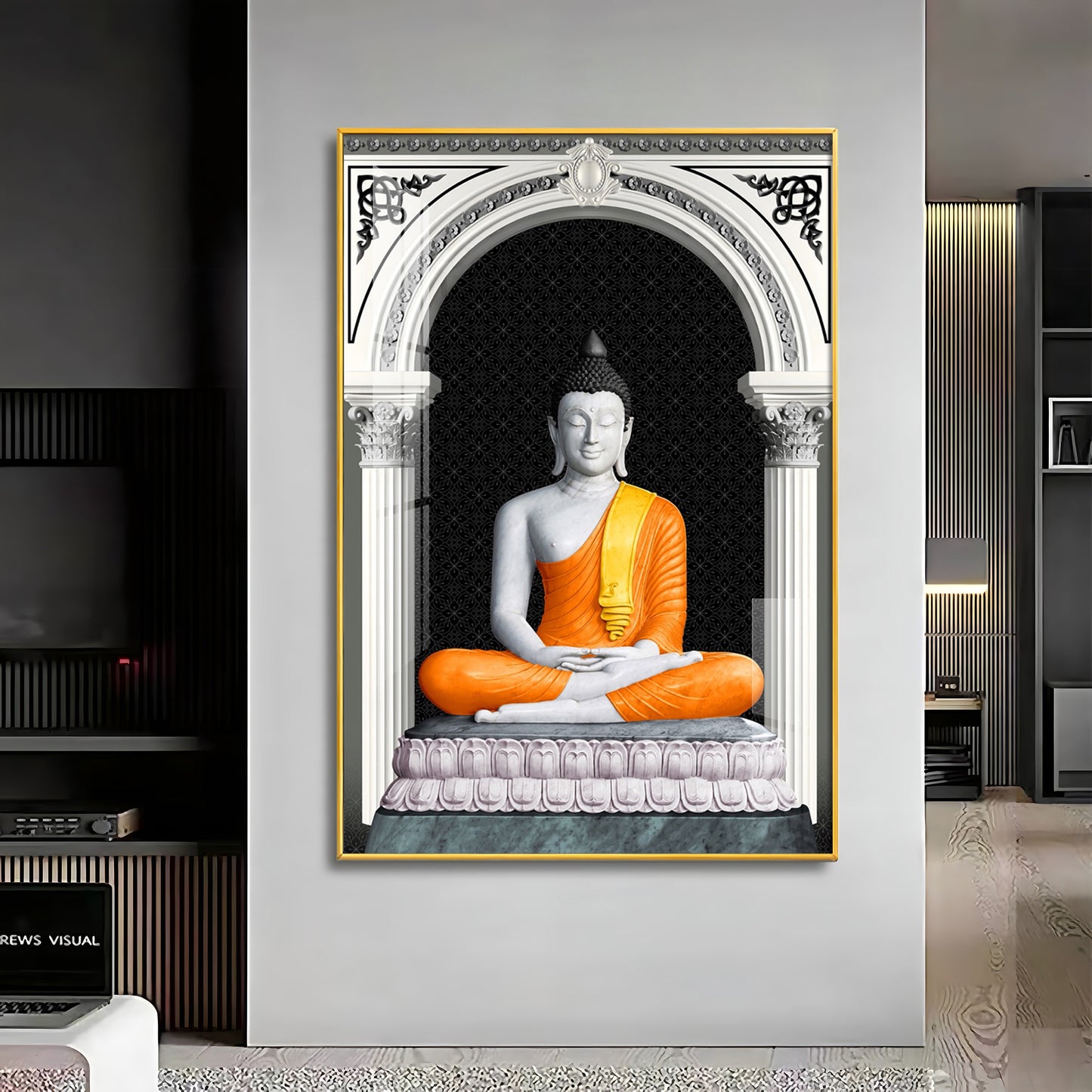 Serene Lotus Buddha Premium Acrylic Vertical Wall Art