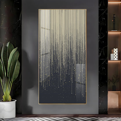 Golden Line Frame For Entrance Hall Premium Acrylic Vertical Wall Art