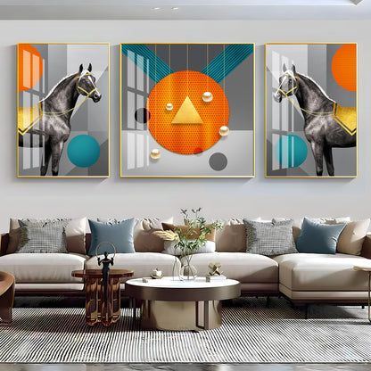 Splendid Stallion  Premium Acrylic Wall Art (Set of 3)