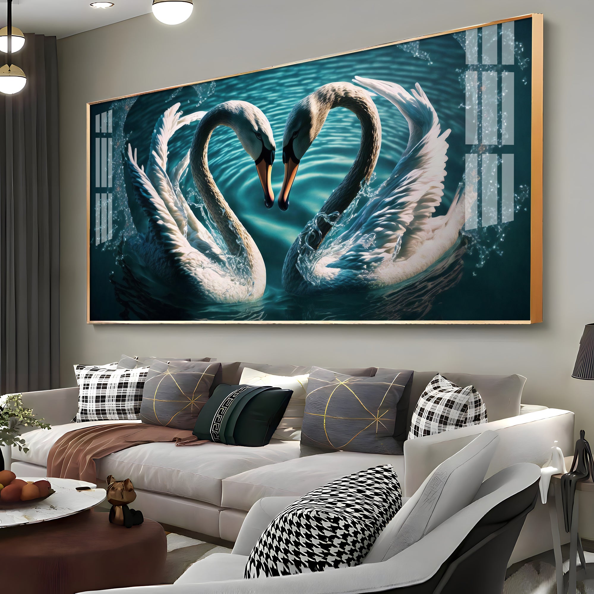 Blended By Love Swan Premium Acrylic Horizontal Wall Art