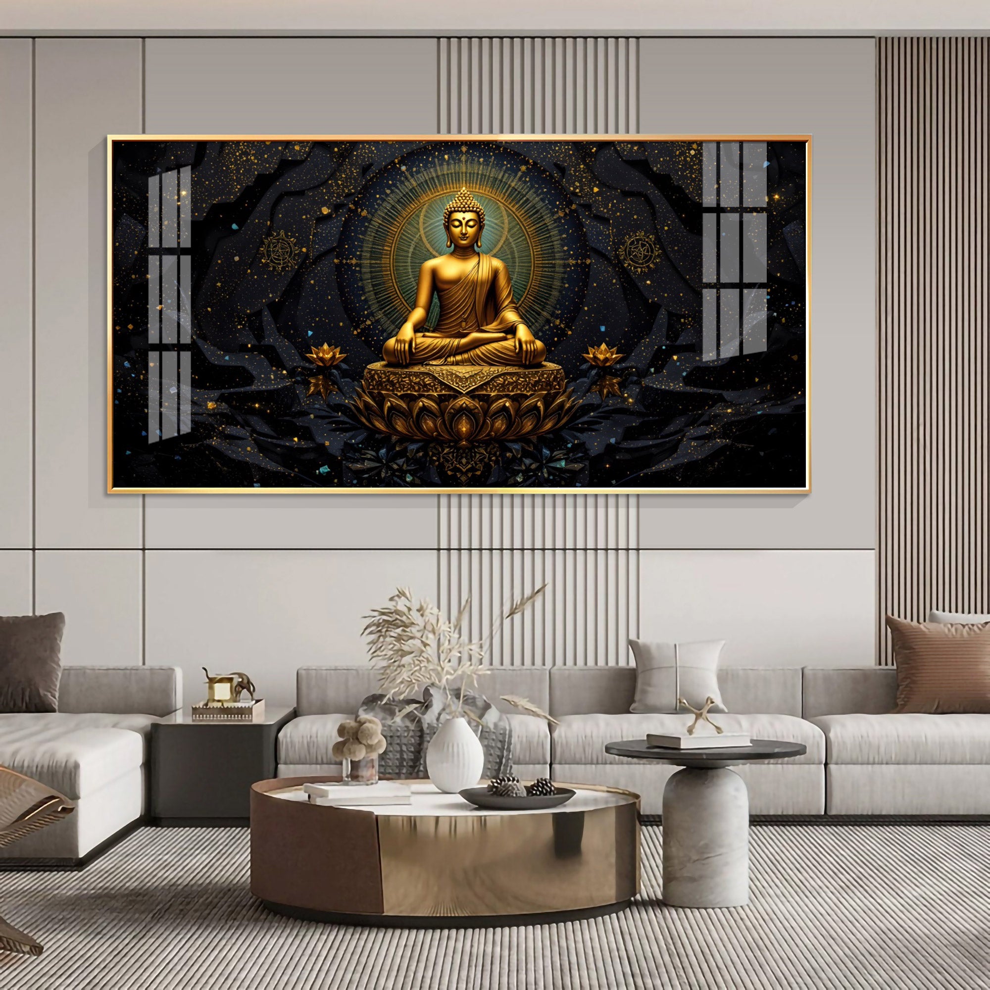 Ethereal Enlightenment Of Buddha Premium Acrylic Horizontal Wall Art