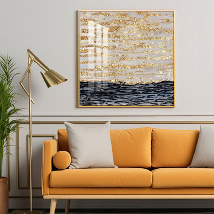 Golden Sea Premium Acrylic Square Wall Art