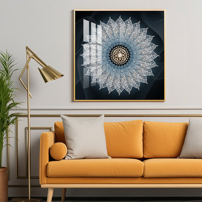 Crystal Flower Mandala Premium Acrylic Square Wall Art