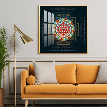 Laxmi Yantra Premium Acrylic Square Wall Art