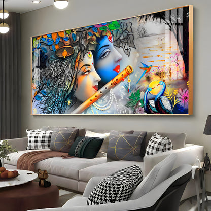 Radha Krishna Unforgetable Love Pemium Acrylic Horizontal Wall Art