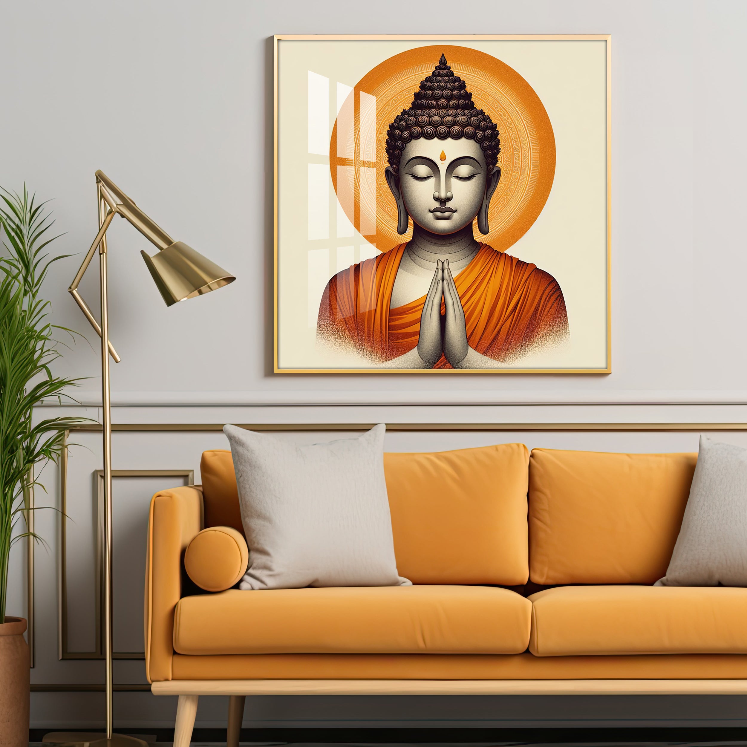 Lord Buddha Premium Acrylic Square Wall Art