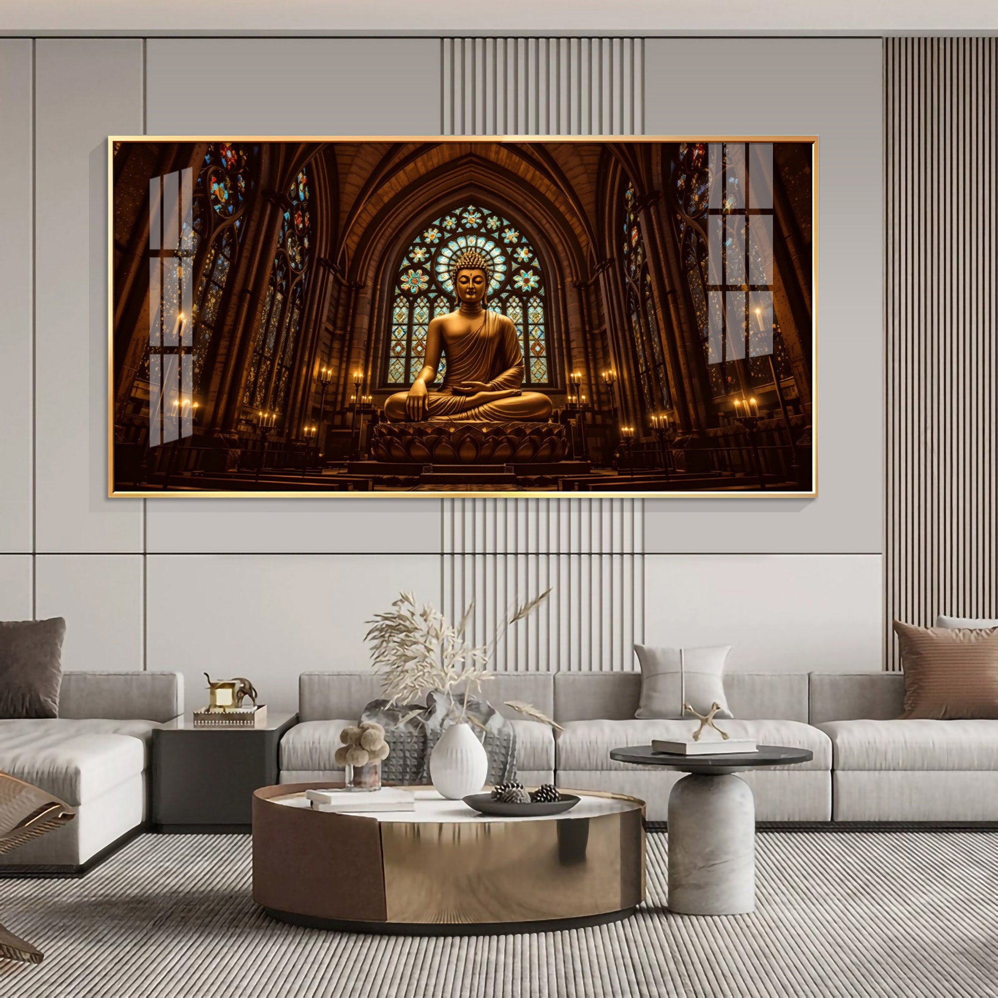 Majestic Buddha Premium Acrylic Horizontal Wall Art