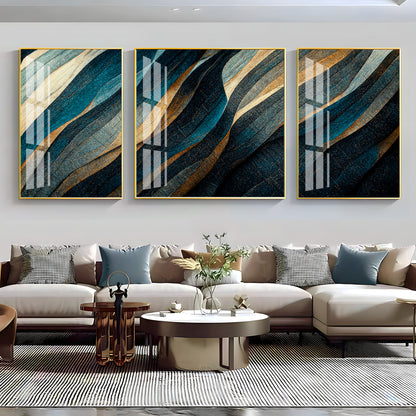 Seamless Waves Premium Acrylic Wall Art (Set of 3)