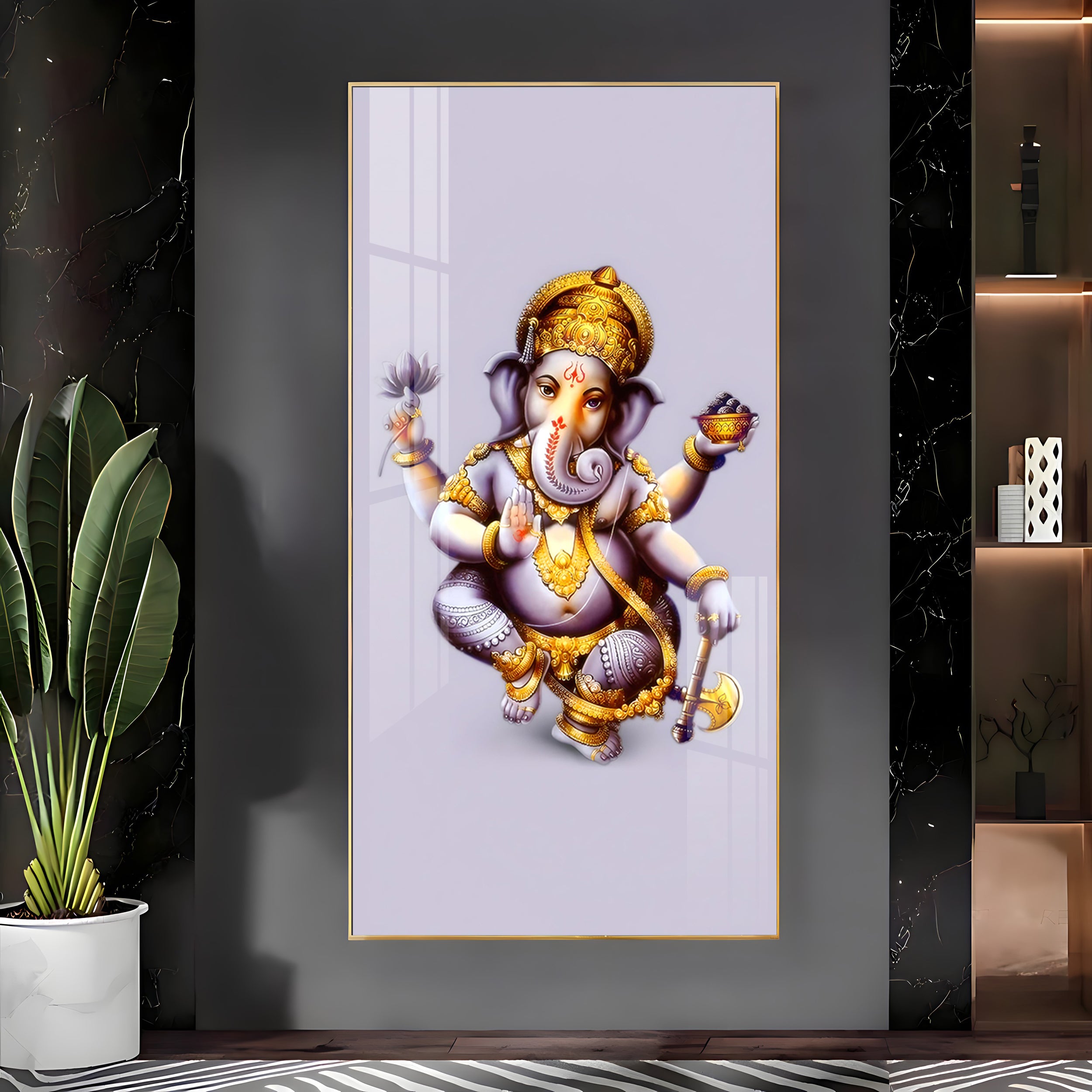Ganpati Maharaj Premium Acrylic Vertical Wall Art