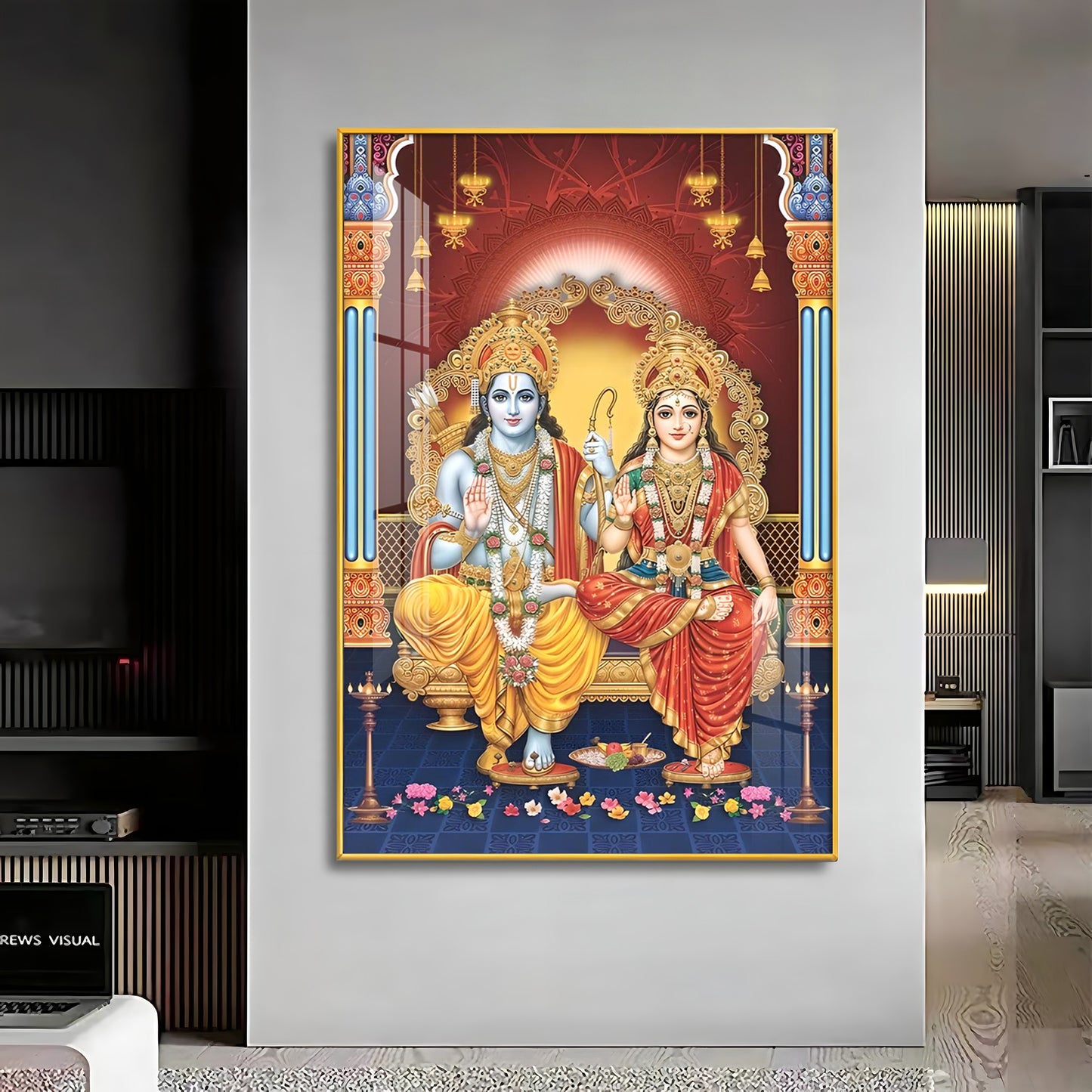 Sita Ram Premium Acrylic Vertical Wall Art