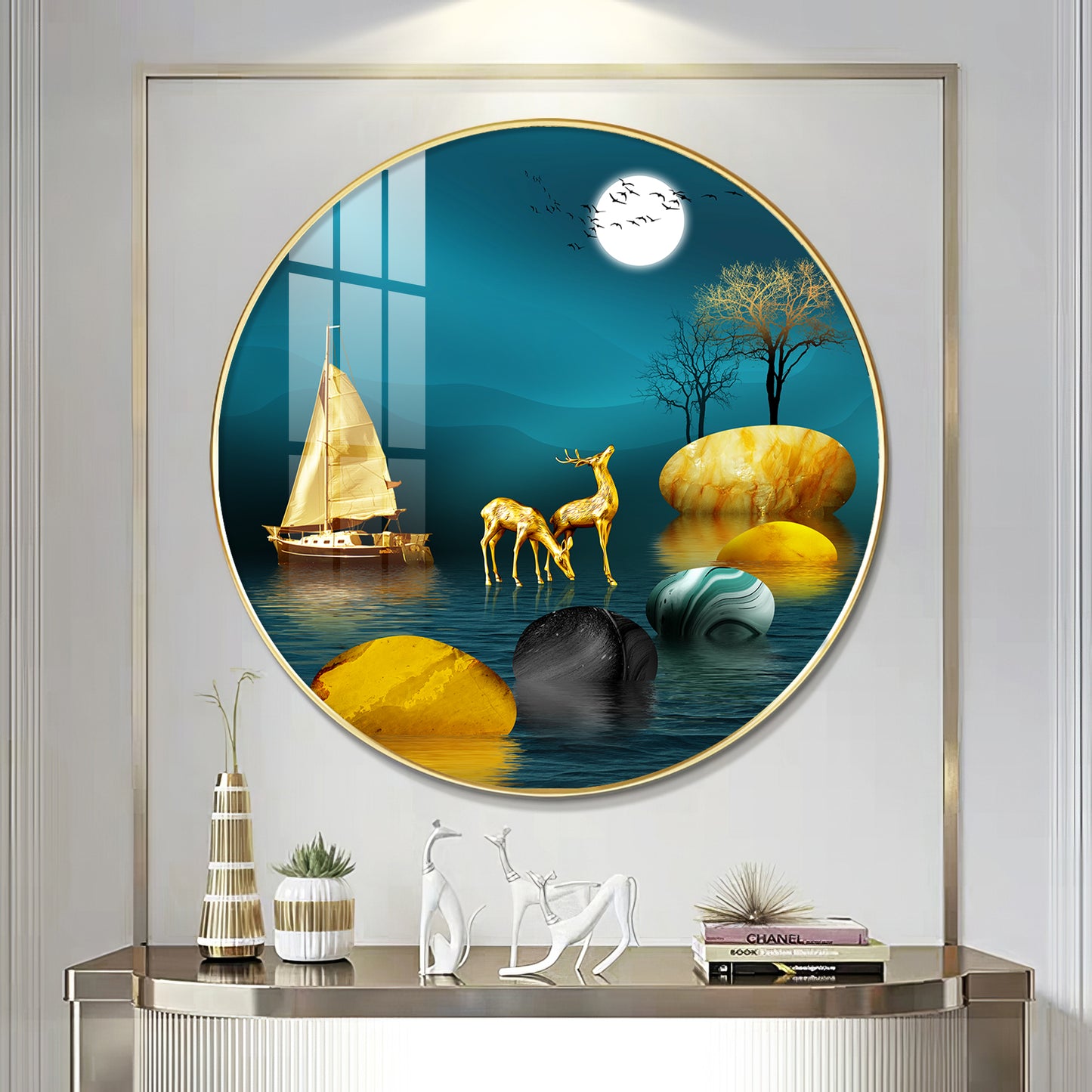 Echoes Of Nature Premium Acrylic Round Wall Art