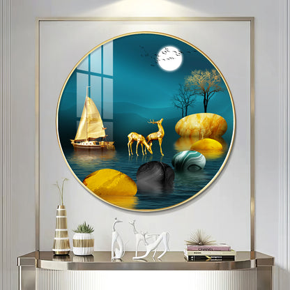 Echoes Of Nature Premium Acrylic Round Wall Art