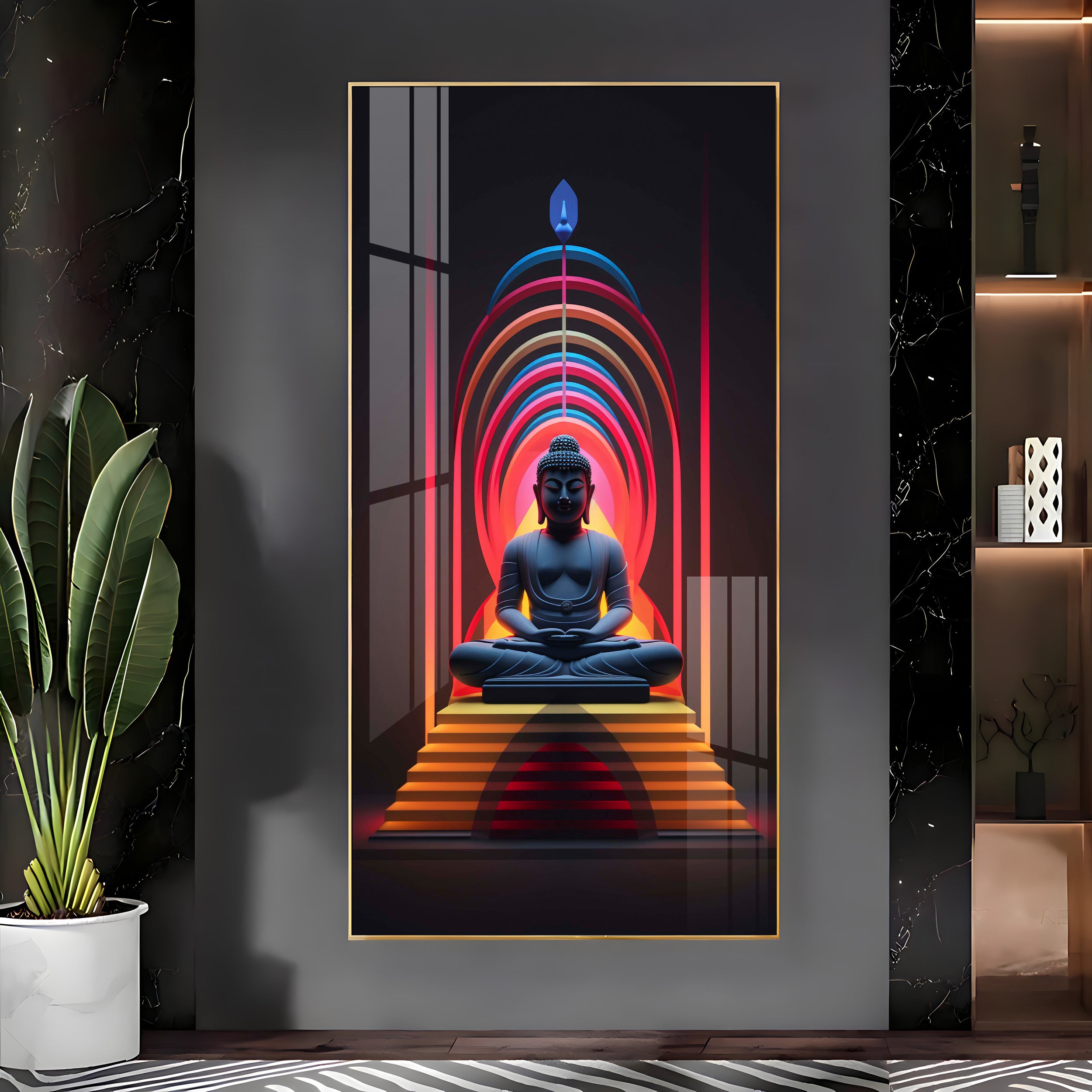 Powerful Buddha Premium Acrylic Vertical Wall Art