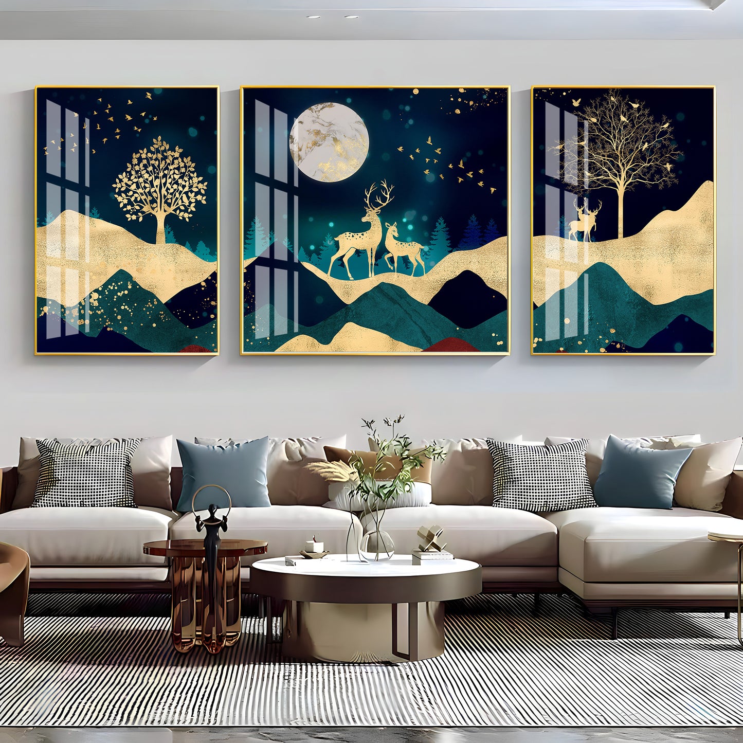 Glittering Night Premium Acrylic Wall Art (Set of 3)