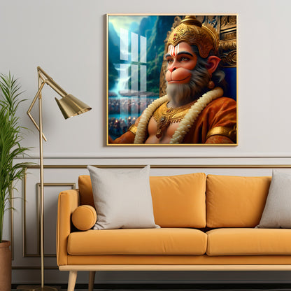 Legendary Hanuman Premium Acrylic Square Wall Art