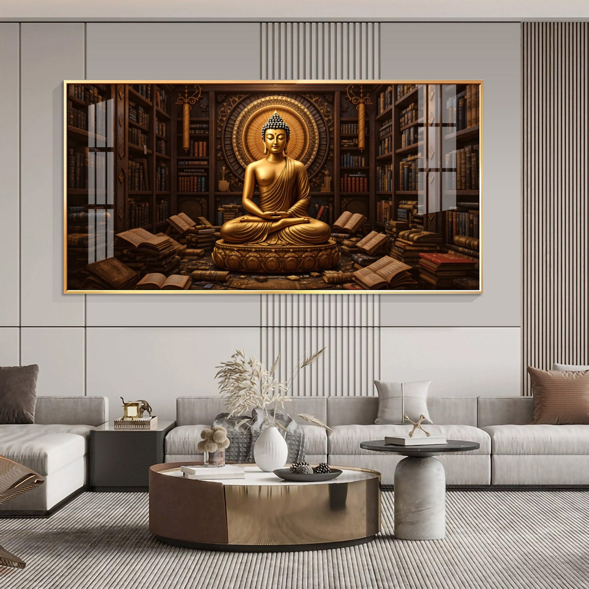 Majestic Harmony Buddha Premium Acrylic Horizontal Wall Art