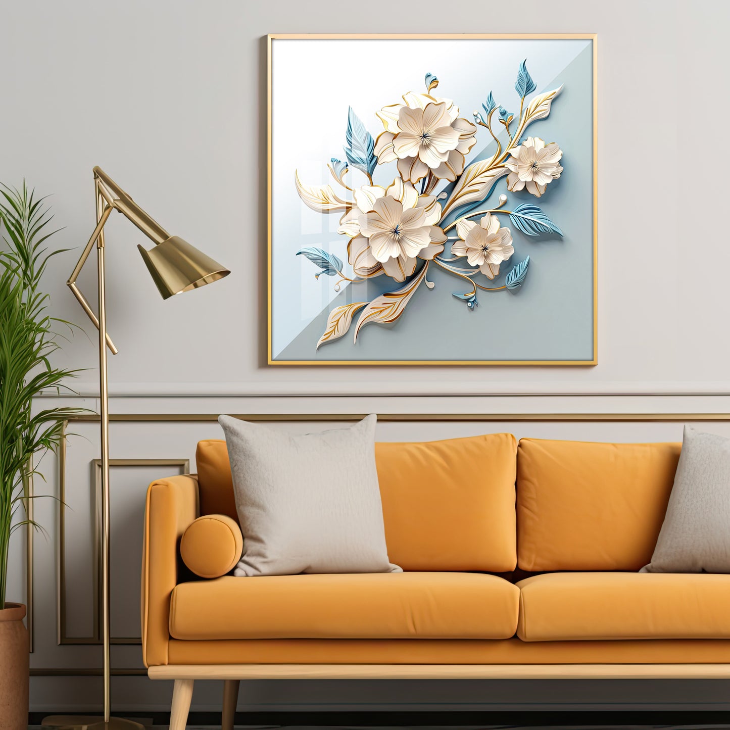 Floral Premium Acrylic Square Wall Art