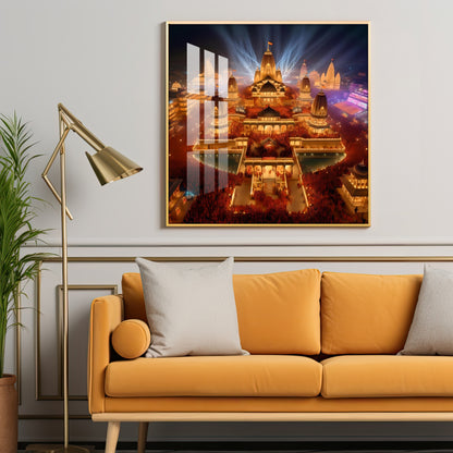 Enlightened Ayodhya Premium Acrylic Square Wall Art