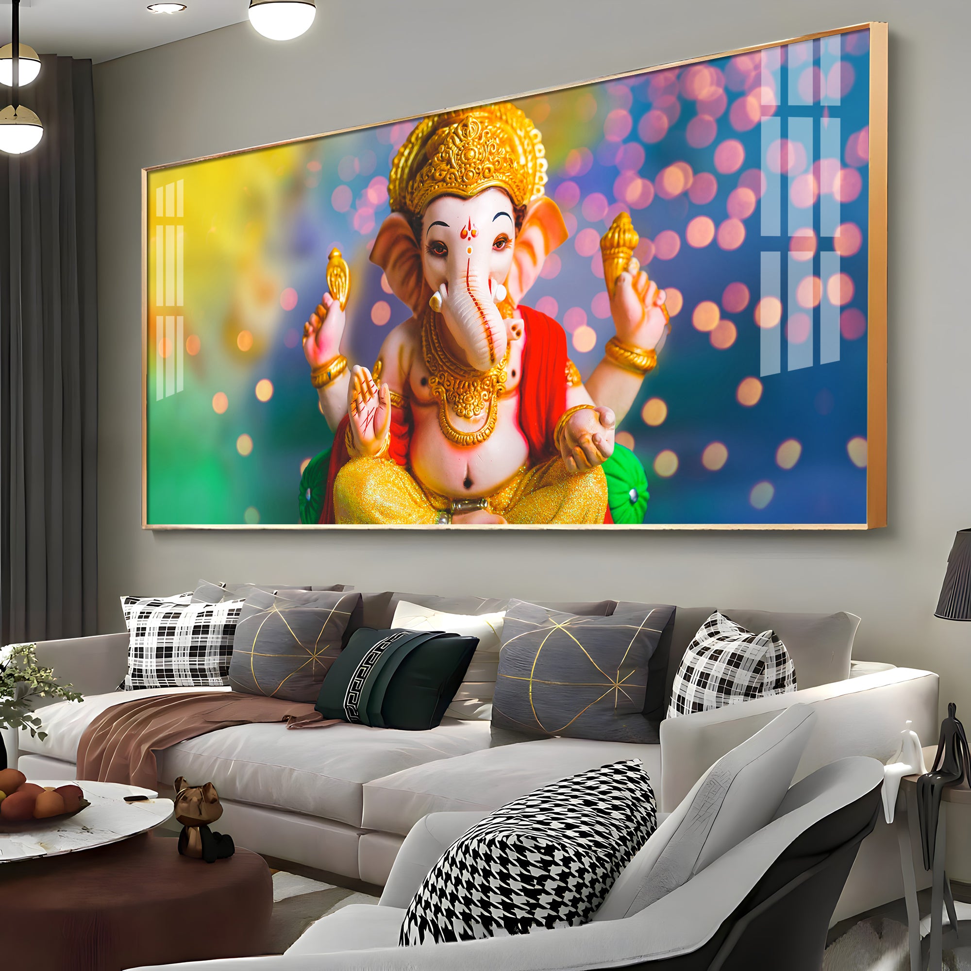 Jai Ganesha Premium Acrylic Horizontal Wall Art