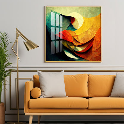 Abstract Contemporary Modern Watercolor Art Premium Acrylic Square Wall Art