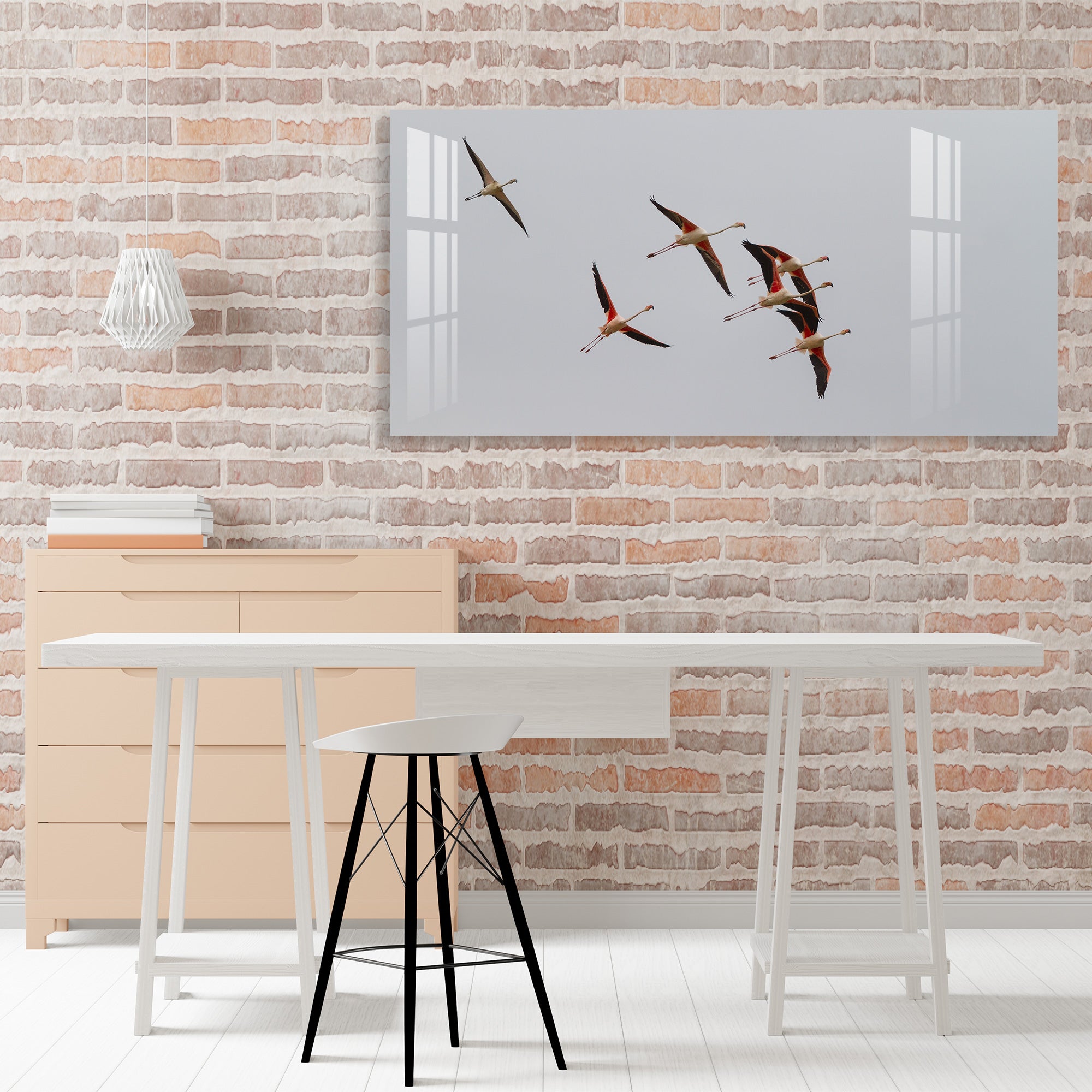 Flying Flamingos Acrylic Wall Art