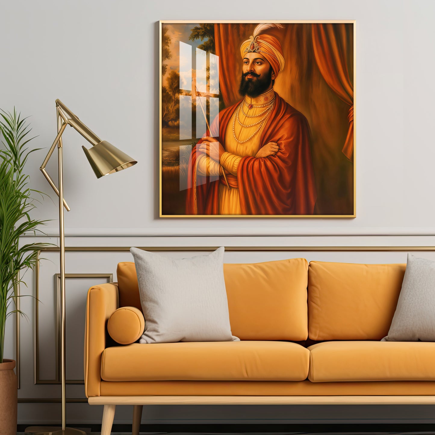 Divine Guru Gobind Singh Ji Premium Acrylic Square Wall Art
