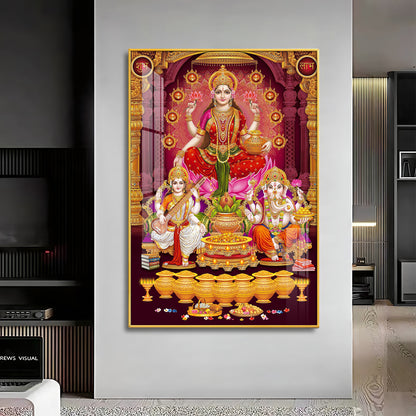 Laxmi's Sacred Serenity Premium Acrylic Vertical Wall Art