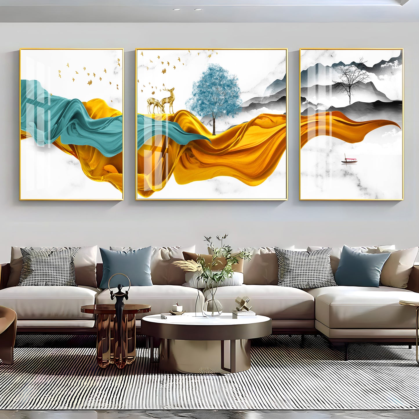 Natural Landscape Premium Acrylic Wall Art (Set of 3)