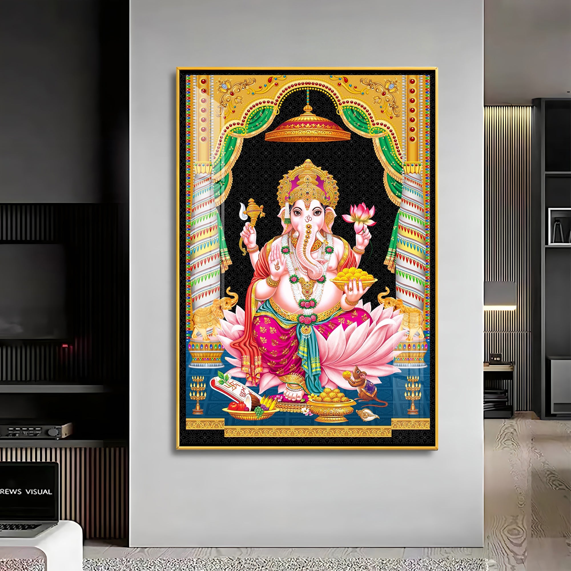 Divine Ganesh Serenity Premium Acrylic Vertical Wall Art