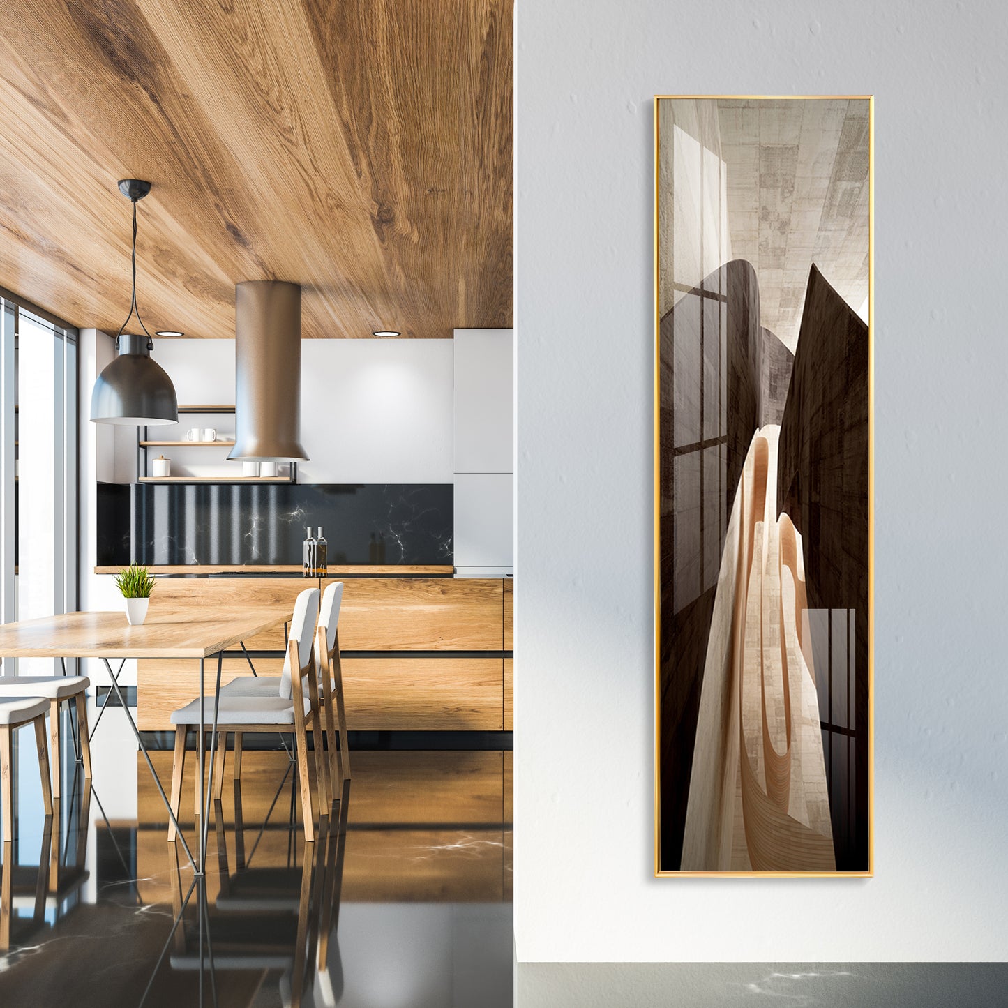 Serene Arc Premium Acrylic Vertical Wall Art