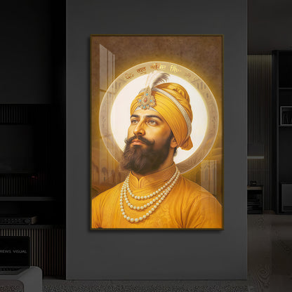 Guru Govind Singh Ji Modern Luxury Backlight Vertical Wall Art