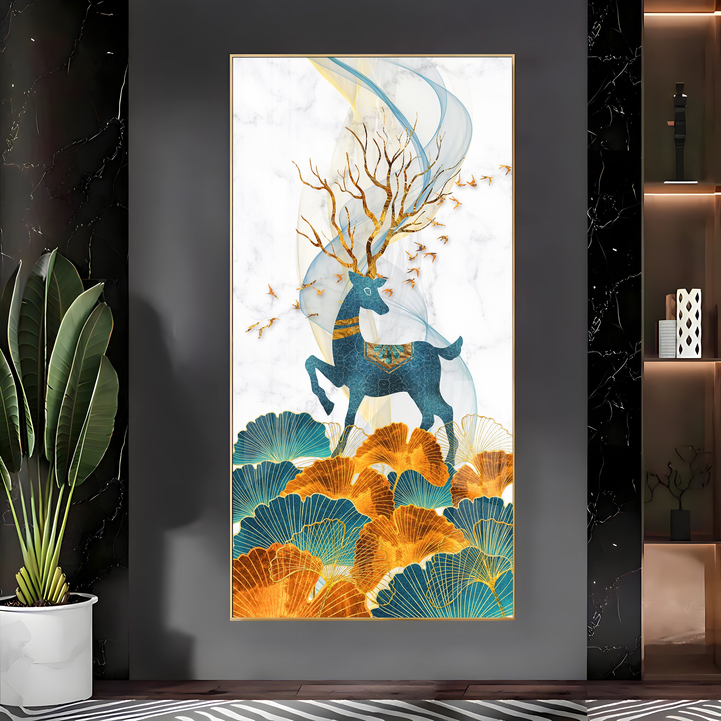 Decorated Deer Premium Acrylic Vertical Wall Art