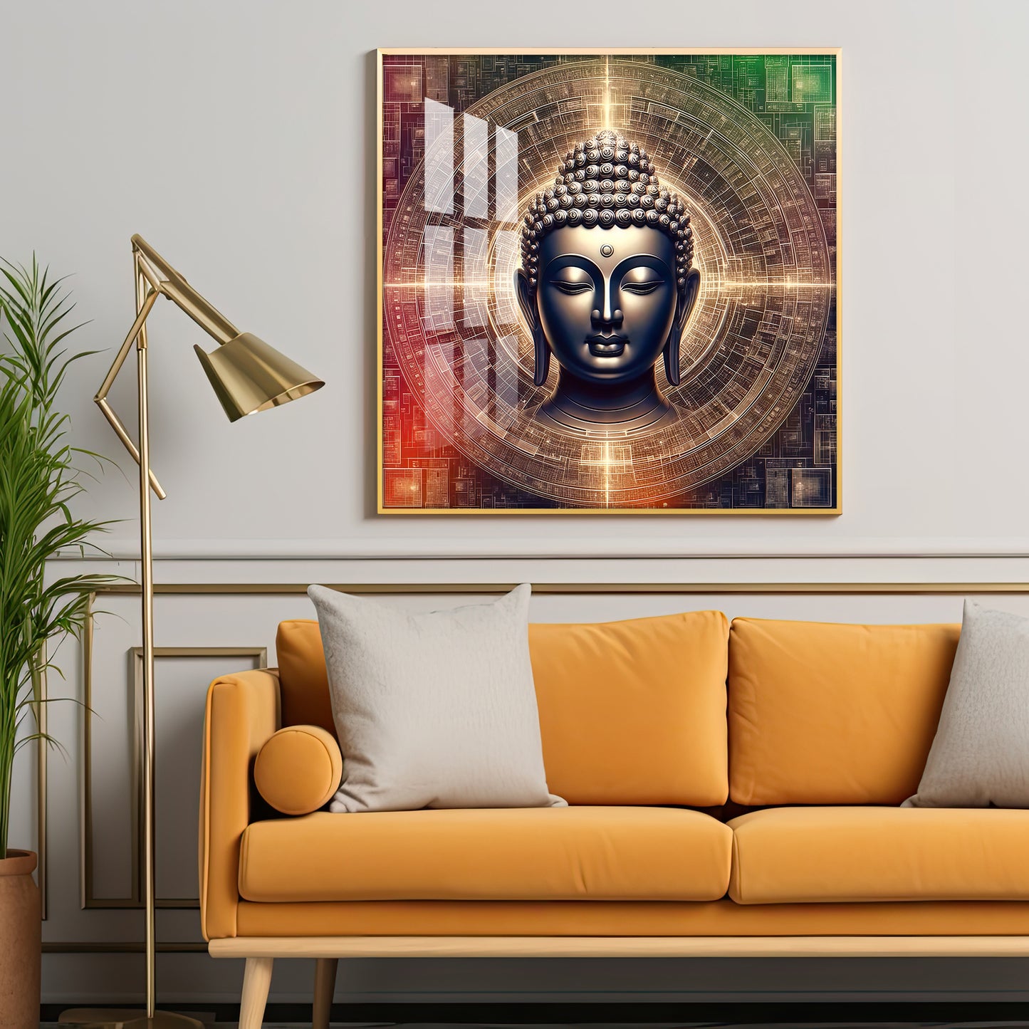 Divine and Peaceful Buddha Premium Acrylic Square Wall Art