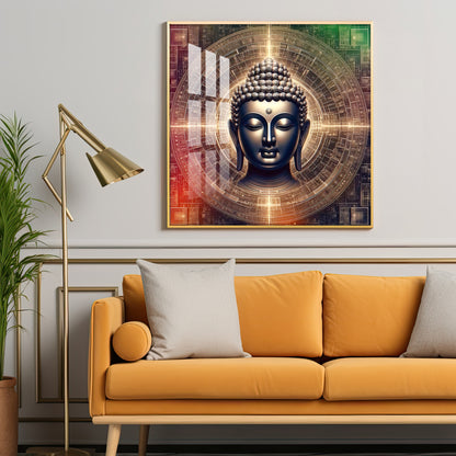 Divine and Peaceful Buddha Premium Acrylic Square Wall Art