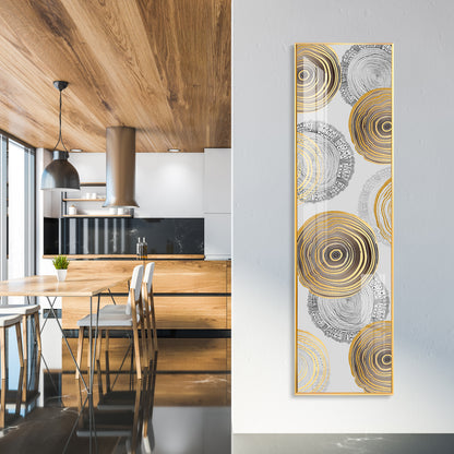 Spiral Gold & Black Design Premium Acrylic Vertical Wall Art