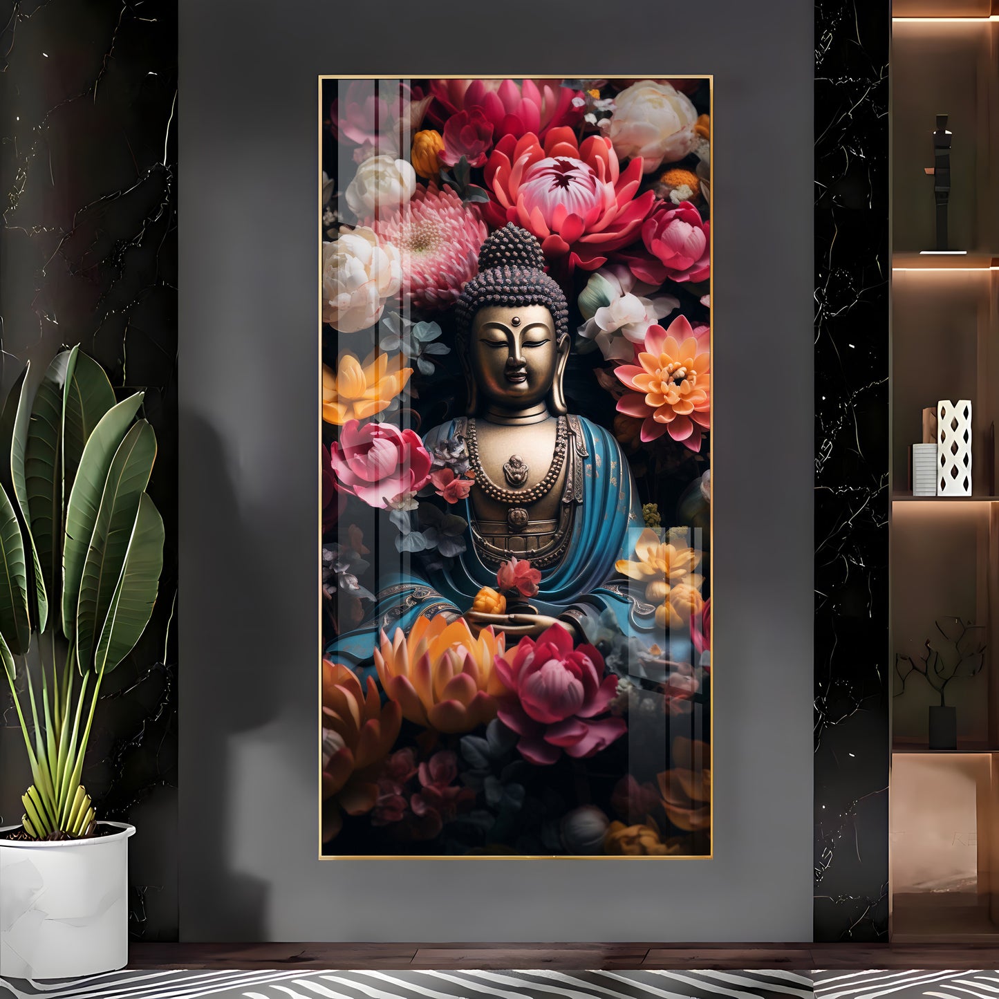 Meditating Buddha Premium Acrylic Vertical Wall Art