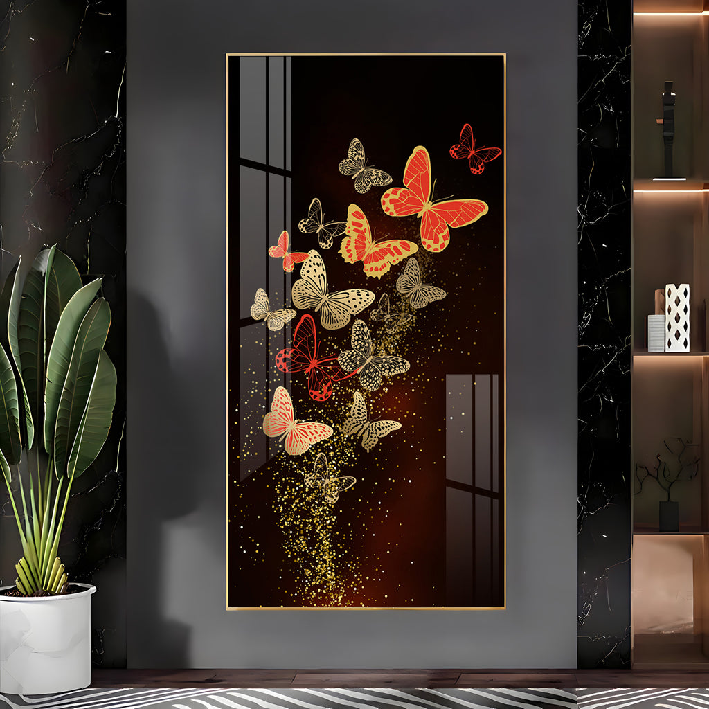 Decorative Butterfly Premium Acrylic Vertical Wall Art