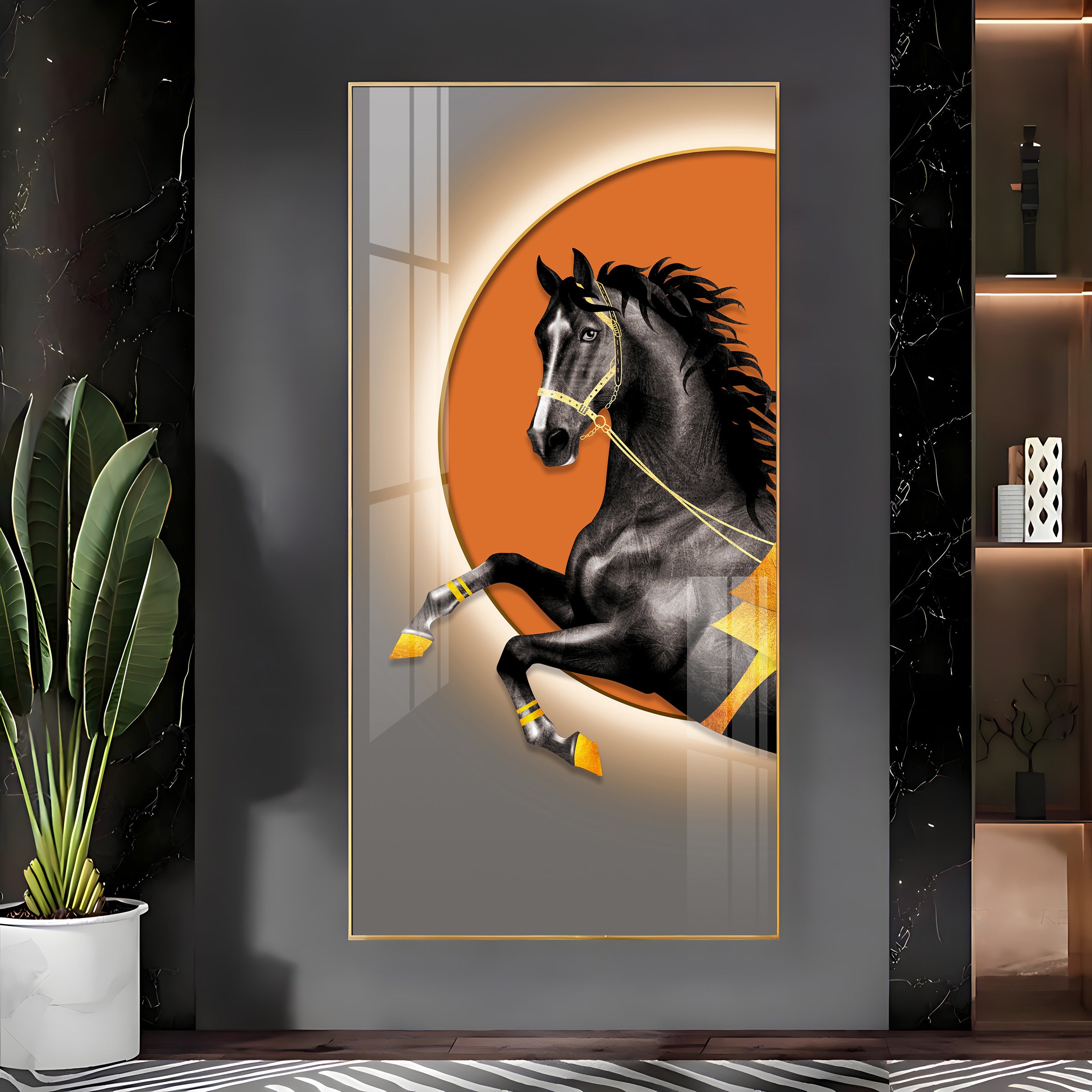 Luxury Court Horse Premium Acrylic Vertical Wall Art