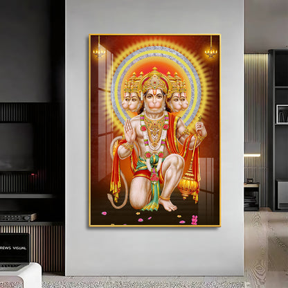 Divine Lord Hanuman Premium Vertical Acrylic Wall Art