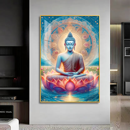 Dharvika buddha Premium Acrylic Vertical Wall Art