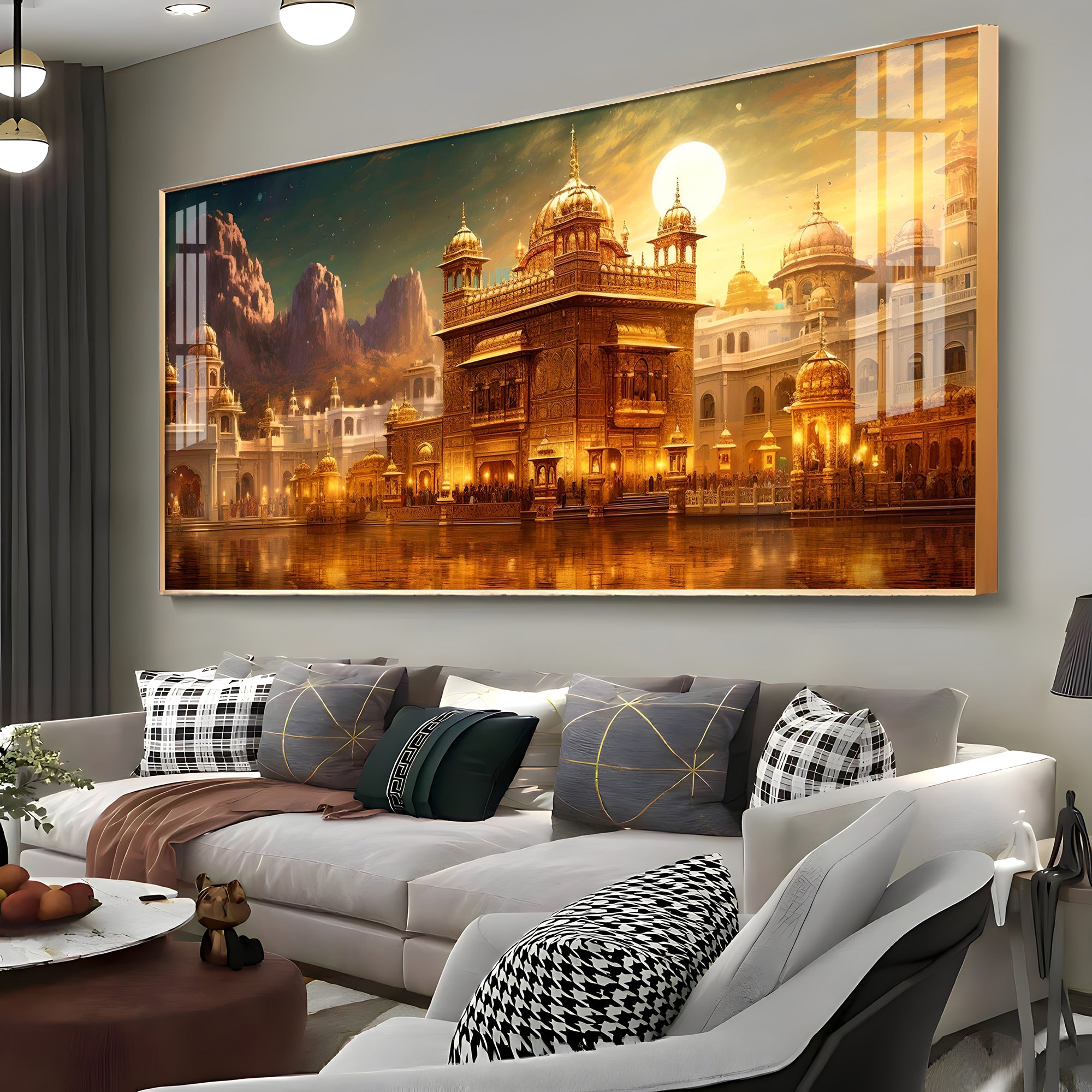 Golden Temple Premium Acrylic Horizontal Wall Art