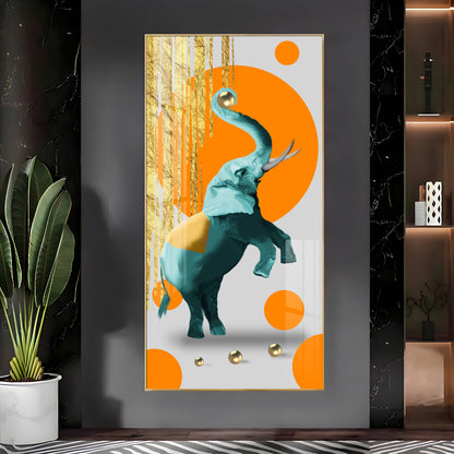 Dancing Elephant Premium Acrylic Vertical Wall Art